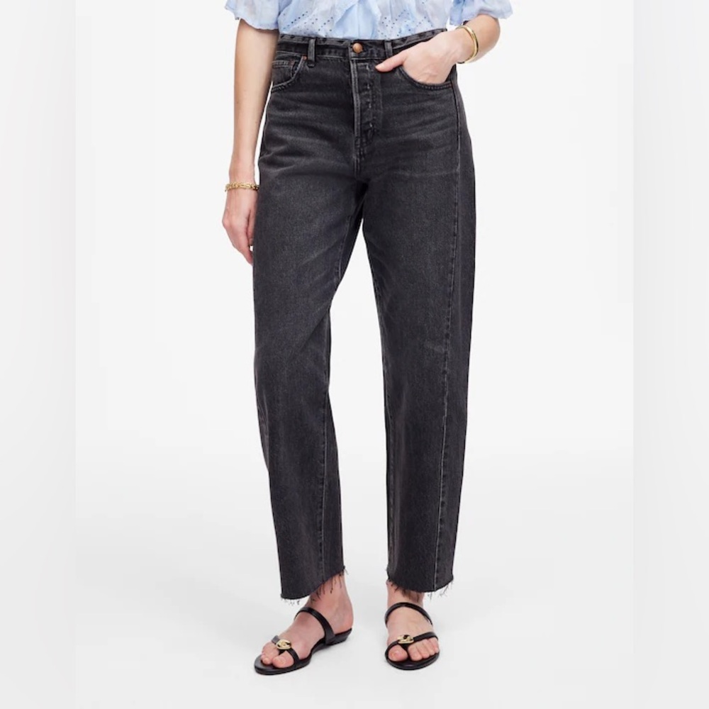 Madewell Black High-Rise Straight Jeans